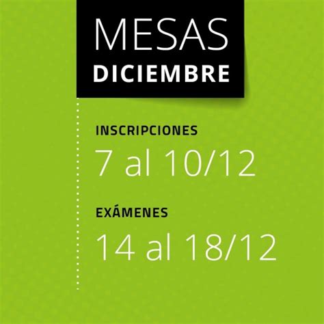 Estas Son Las Fechas De Las Mesas De Diciembre Facultad De Artes Y Dise O