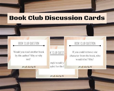 Book Club Discussion Questions, Book Club Cards - Etsy