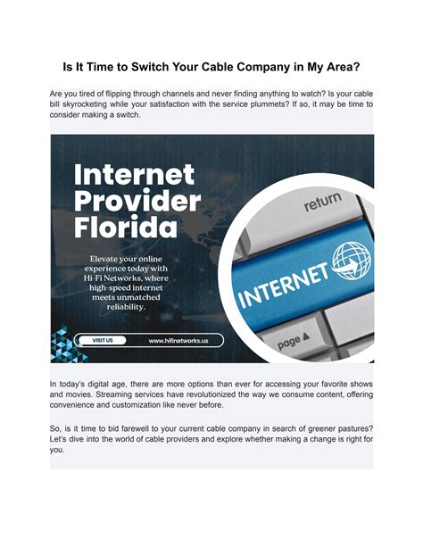 Is It Time to Switch Your Cable Company in My Area? by Hi-Fi Networks
