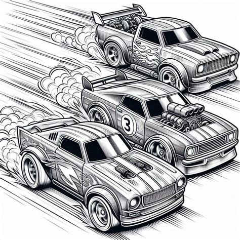 Desenho De Corrida Hot Wheels Para Colorir Pintar E Colorir