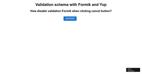 Validation Schema With Formik And Yup Forked Codesandbox