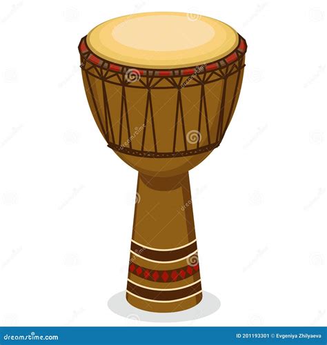 African Djembe Drum Illustration Isolated On White Background Ethnic