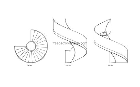 Helical Staircase Free Cad Drawings