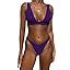 Amazon Jeniulet Women S Bikini Set Sexy Solid Padded Brazilian Triangle Thong Bikini