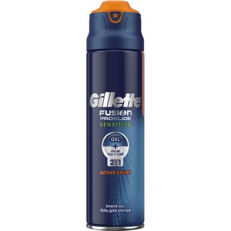 Гель для бритья GILLETTE Fusion Proglide Sensitive Active Sport, 170мл ...