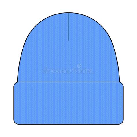 Blank Light Blue Beanie Hat Template On White Background Stock