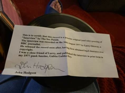 Popsike Sex Pistols Rare Interview And The Only Pressing