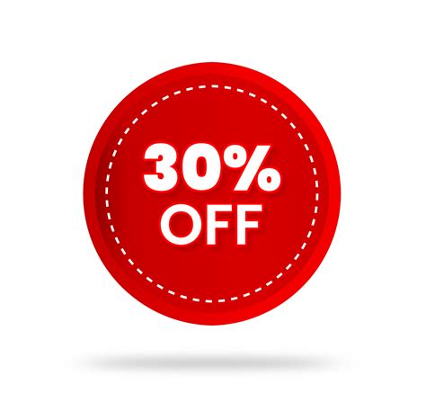 30 Percent Discount Sticker Price Tag Design Product Emblem With