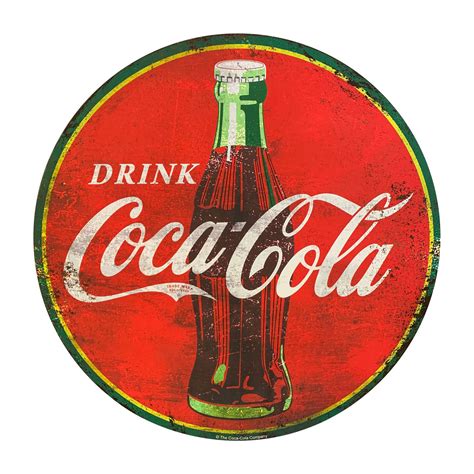 Buy Drink Coca Cola 40 Inches by 40 Inches Round Oversized Red Metal ...