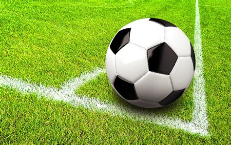 Free photo: Soccer - Football - Ball in the Corner of the Pitch - Space