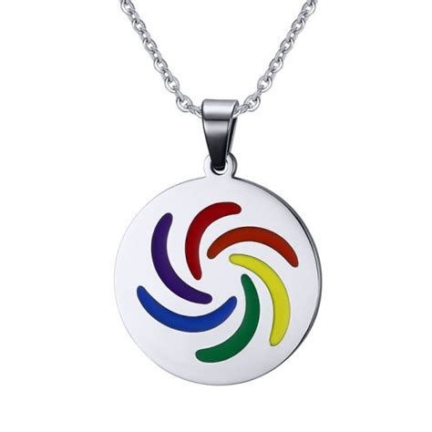 Stainless Steel Circle Plate Rainbow Pride Gay Nec Vicedeal