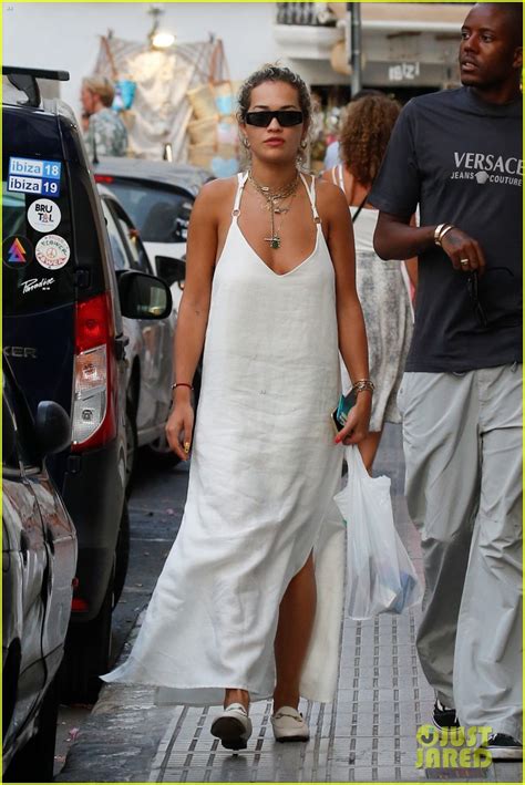 Rita Ora Splashes Around In Black Bikini On Vacation In Ibiza Photo Bikini Photos