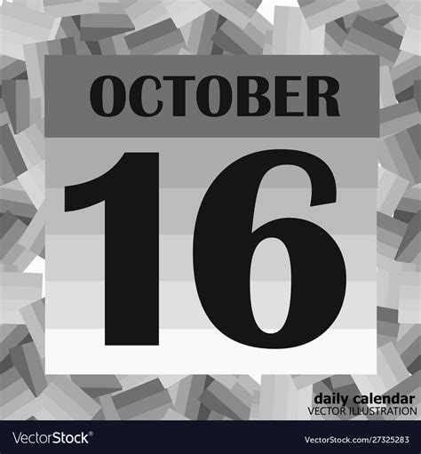 October 16 calendar day Royalty Free Vector Image