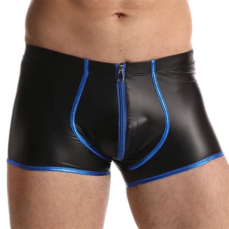 Ropa Interior Sexy Para Hombre B Xer Con Cremallera Pantalones Cortos Con Bolsa Para Bulto Gay
