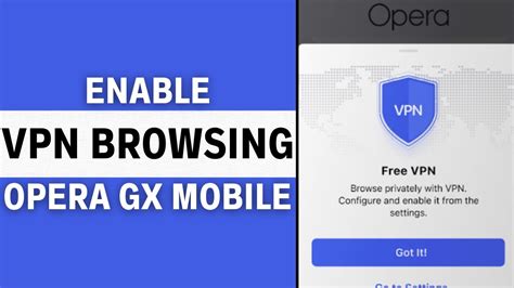 How To Enable Vpn On Opera Gx Mobile Youtube