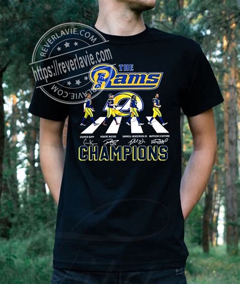 Los Angeles Rams Champions 2022 Nfc Signature T Shirt Rever Lavie