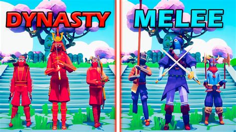 Dynasty Team Vs Melee Team Totally Accurate Battle Simulator Tabs