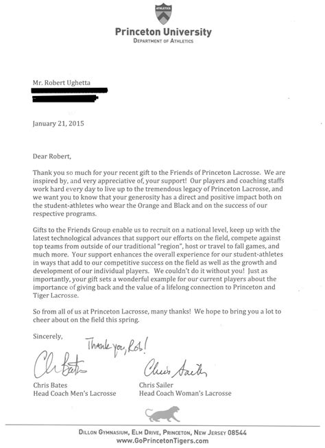 Princeton Acceptance Letter