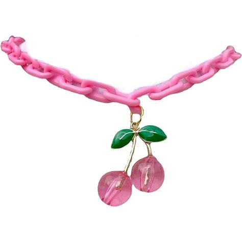 Cocopeaunt Pink Choker Necklace Y2k Jewelry Cute Heart Necklaces Y2k