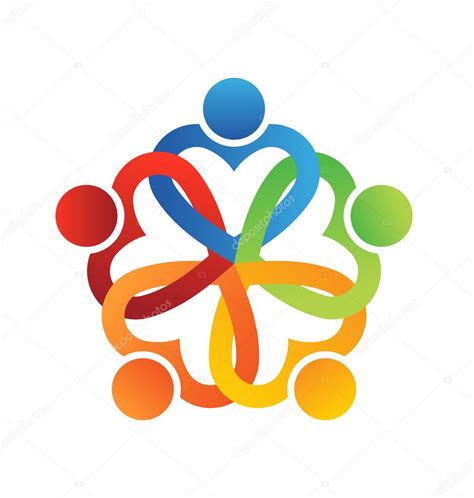 Vector Logo Team Interlaced Hearts 5 Stock Vector Image By ©deskcube