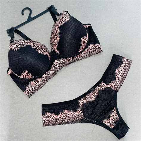 Lingerie Renda Luxo Plus Size Bicolor Bojo Conjunto Calcinha E Soutien Moda Ntima Feminina