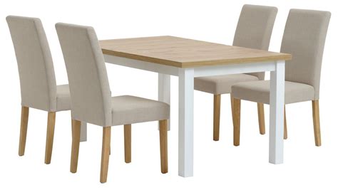 Markskel L Table White Oak Tureby Chairs Beige Jysk