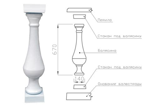 Купить Классическая балясина из бетона (70 см) в Москве