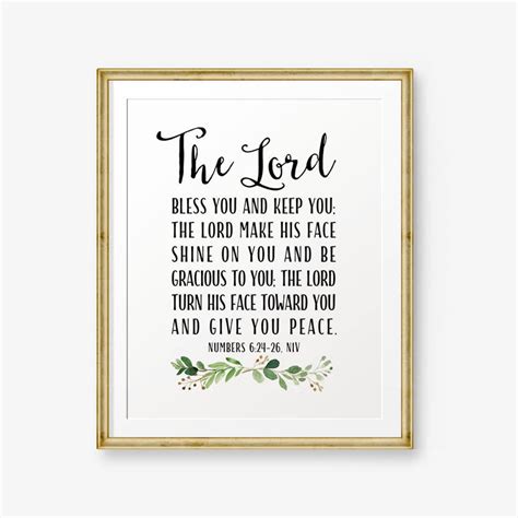 The Lord Bless You And Keep You Printable Numbers Bible Verse