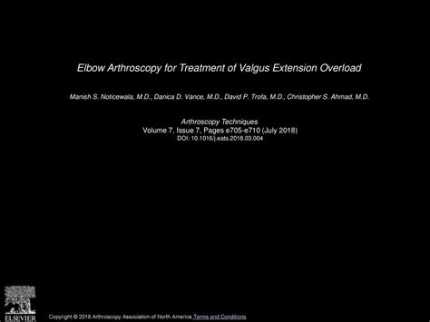 Elbow Arthroscopy For Treatment Of Valgus Extension Overload Ppt Download