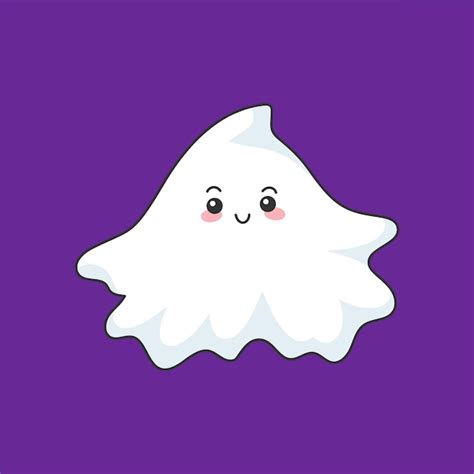 Fantasma De Desenho Animado De Halloween Isolado Em Fundo Branco