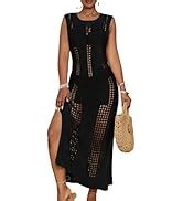 Bsubseach Crochet Cover Ups For Swimwear Women Hollow Out Swimsuit Coverup Backless Bikini Beach