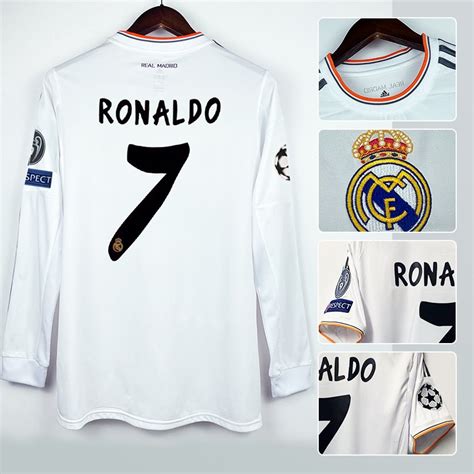 Real Madrid Home Real Camisa Retro De Manga Comprida Ronaldo