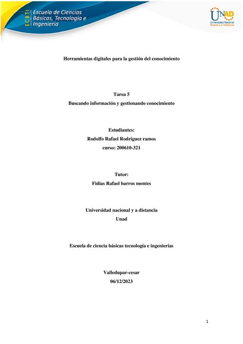 Tarea Rodolfo Rodriguez Herramientas Digitales Para La Gesti N Del