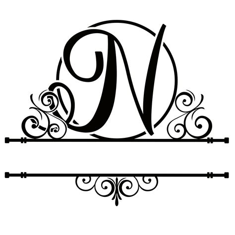 Lettre N Split Monogram Fichier Num Rique Etsy France