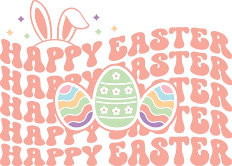 Happy Easter Echo Stacked Text Easter Tshirt Design Free Svg File