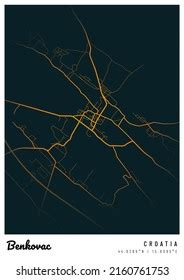 map benkovac city croatia map benkovac stock illustration