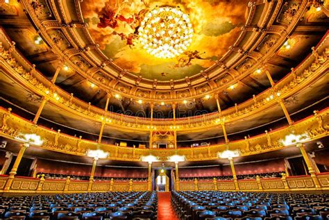 Interior Of Teatro Nacional Nacional Theatre Of Costa Rica In Stock