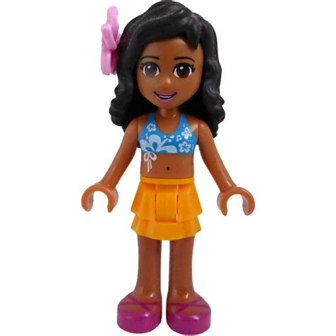 레고 Kate 와 함께 주황색 치마 그리고 Bikini 맨 위 미니피규어 인벤토리 Brick Owl LEGO 시장
