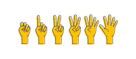 hand gesture       simple hand count design  vector art