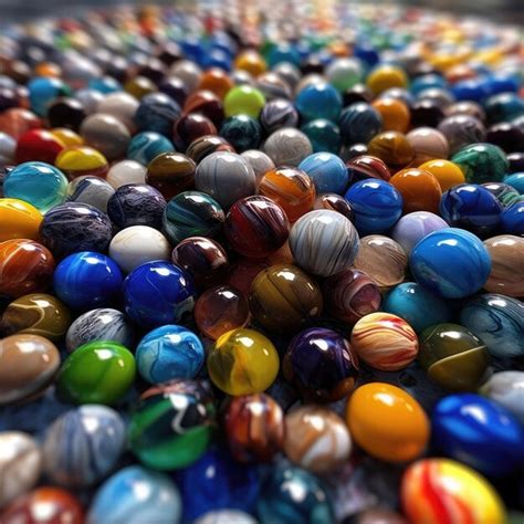 Premium Ai Image A Large Collection Of Colorful Marbles Are On Display