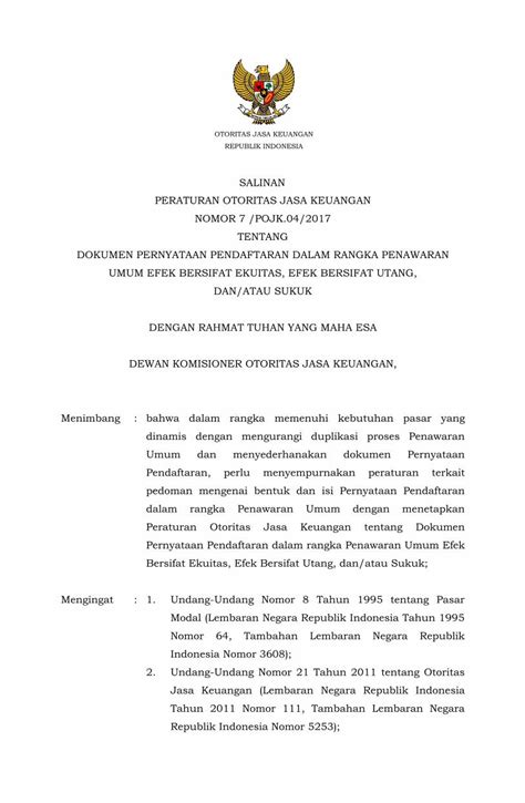 Pdf Salinan Dokumen Pernyataan Pendaftaran Dalam Pedoman Mengenai