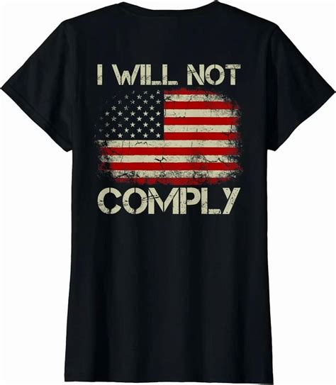 Hot Trending Kiraa Tee With Vintage American Flag I Will Not Comply