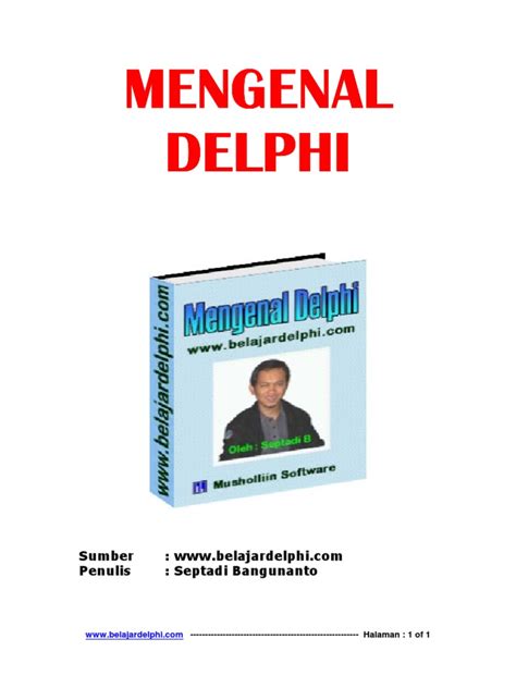 PDF EBook Mengenal Delphi DOKUMEN TIPS