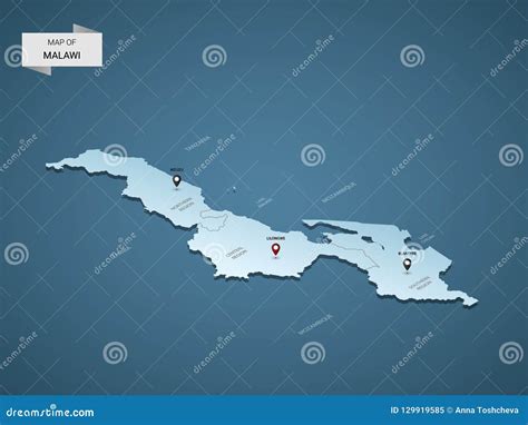 Isometric 3d Malawi Vector Map Concept Stock Vector Illustration Of