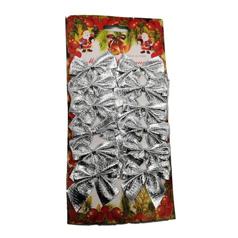 Set 12 Fundite decorative Craciun, argintii - eMAG.ro