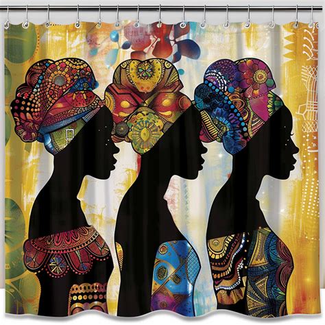 Vibrant African Women Shower Curtain Stunning Beauty In Colorful Traditional Attire Captivating