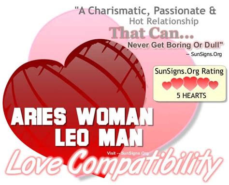 Aries Woman Leo Man A Charismatic Hot Passionate Match Sunsigns Org