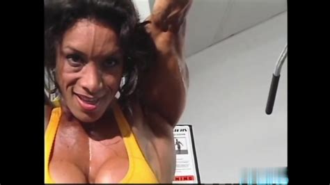 Denise Masino FBB Squirt Cream Gym Fetish Sexy Muscle Latina Abs Lesbian Big Clit