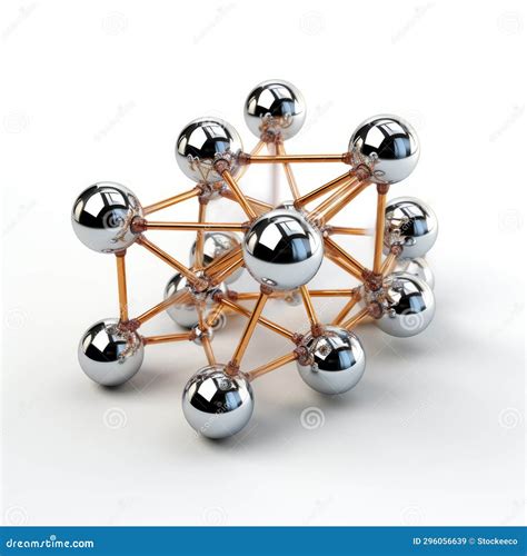 Powerful Symbolism: Detailed 3d Model of Metallic Complex Spheres Stock