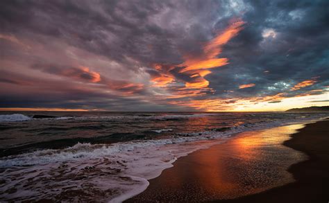 壁紙スペイン海岸朝焼けと日没雲自然ダウンロード写真